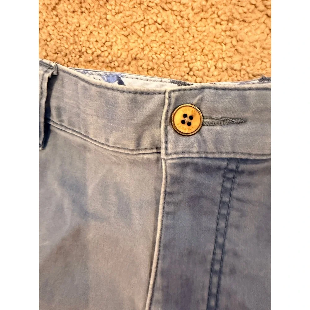 Tommy Bahama Mens Blue‎ Chino Shorts Sz 35 Cotton Tencel Stretch Flat Front Golf